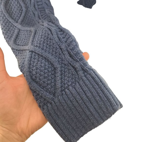 Abercrombie & Fitch Mens XL Blue Long Sleeves Cable Knit Crew Neck Sweater - Picture 4 of 8